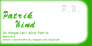 patrik wind business card